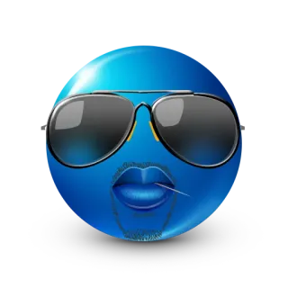 😎 emoji, azul, cara, gafas de sol, cool, meme whatsapp sticker