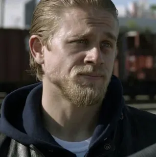 😒 Jax Teller Sons of Anarchy biker, motorcycle, television, drama, club telegram sticker