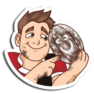 🏉 sticker, persona, rugby, balón, deporte, dibujos animados telegram sticker
