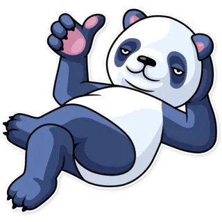 👍 Панда, Животное, Мультфильм, Милый, Спокойный, Релакс, Ленивый telegram sticker