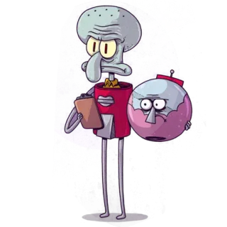 😑 Squidward cartoon, spongebob, squidward, head, violence, benson telegram sticker