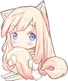 ☺️ อนิเมะ, สาวหูแมว, จิบิ, คาวาอิ, น่ารัก, มังงะ, แฟนตาซี telegram sticker