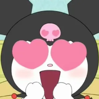 😍 Kuromi kuromi, sanrio, anime, dibujos animados, lindo, personaje, calavera, corazones telegram sticker