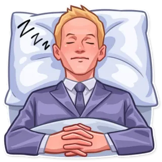 😴 ZZZ 잠, 자는, 사업가, 침대, zzz telegram sticker