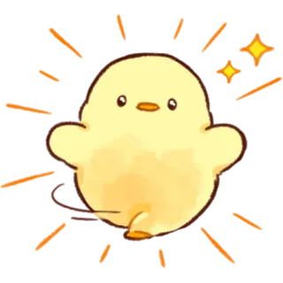 🏃‍♀️ น่ารัก, สัตว์, ลูกเจี๊ยบ, สีเหลือง, นก, ตลก telegram sticker