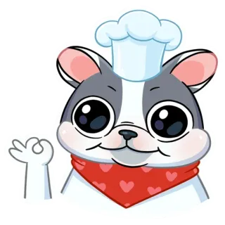 🧑‍🍳 Hund, Koch, Ok Geste, Kochen, Cartoon, Tier telegram sticker