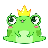 👋 лягушка, король, корона, животное, милый, мультик telegram sticker