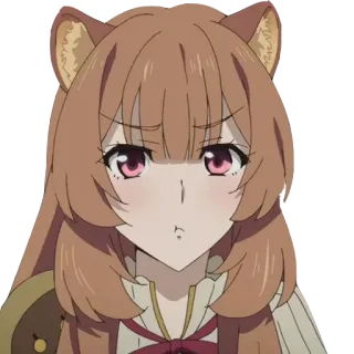 😑 Raphtalia The Rising of the Shield Hero anime, Raphtalia, tanuki, angry, cute telegram sticker