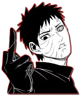 🖕 Obito Uchiha Naruto obito, uchiha, naruto, anime, middle finger, offensive, sticker telegram sticker