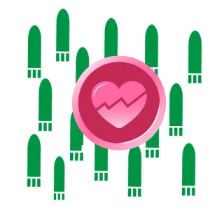 🤑 coração, rosa, verde, quebrado, médico, pulso, amor, emoção telegram sticker