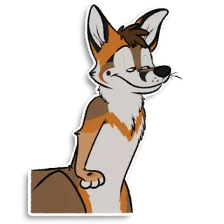 😘 anthropomorph, tier, fuchs, hund, cartoon telegram sticker