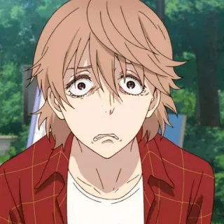 😨 anime, mężczyzna, przerażony, zmartwiony, portret telegram sticker