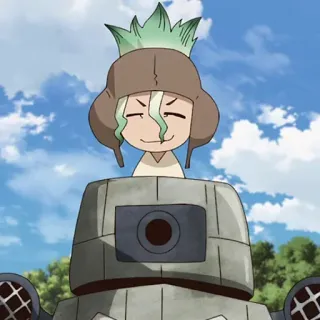 🔬 Suika Dr. Stone Аниме, Доктор Стоун, милый, Чиби, каменный мир whatsapp sticker