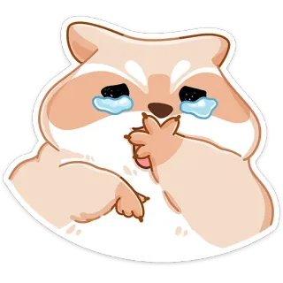 😭 ร้องไห้, เศร้า, เสียใจ, อีโมจิ, สัตว์, น่ารัก whatsapp sticker
