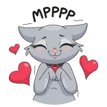 😍 猫, 爱心, 爱, 可爱, 动物, 贴纸 telegram sticker