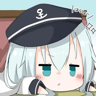 😐 はらしー Anime, Charakter, Süß, Mädchen, Hut, Anker telegram sticker