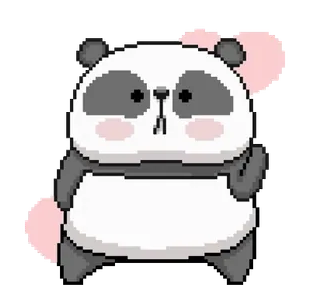 🌟 panda, pixel art, cute, sticker, animal telegram sticker
