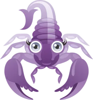 ♏ schorpioen, dier, cartoon, schattig, insect telegram sticker