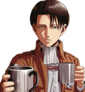 ☕️ Levi Ackerman Attack on Titan anime, attack on titan, levi, levi ackerman, cartoon, animation, manga telegram sticker