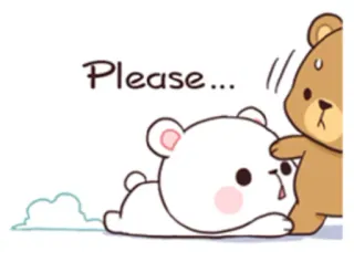 🙏 Please... bear, cute, cartoon, sticker, pleading telegram sticker
