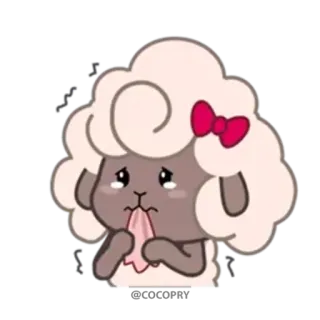 🥺 sheep, cartoon, cute, animal, crying, sad telegram sticker
