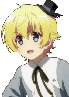 😨 Anime, Ragazzo, capelli biondi, carino, cappello, cartone animato whatsapp sticker