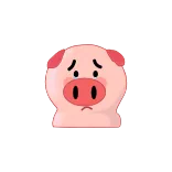 😕 porco, triste, animal, fofo telegram sticker