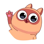 👋 Katze, Tier, niedlich, Cartoon, winkend, freundlich telegram sticker