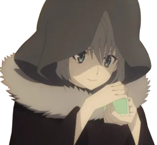 😏 Аниме, Капюшон, Женщина, Зелье, Персонаж telegram sticker