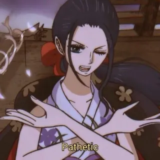 💜 Nico Robin One Piece Pathetic Anime, One Piece, Nico Robin, erbärmlich, Kreuz, Charakter telegram sticker