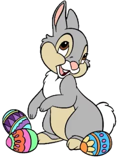 🐰 Thumper Bambi Tamburino, Bambi, Disney, coniglio, Pasqua, uova, cartoni animati whatsapp sticker