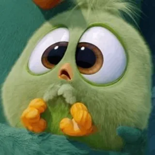🥺 птица, милый, стикер, мультик, зеленый telegram sticker