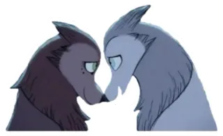 ❤️ หมาป่า, สัตว์, หมาป่า, การ์ตูน, ภาพประกอบ telegram sticker