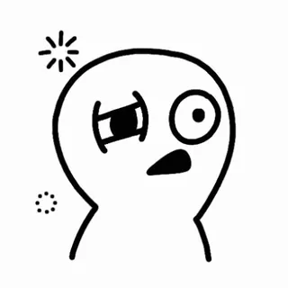 🥴 benommen, Cartoon, Ausdruck, einfach, Strichzeichnung, Figur telegram sticker