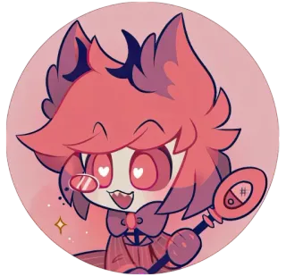 😍 kartun, merah muda, imut, fanart telegram sticker