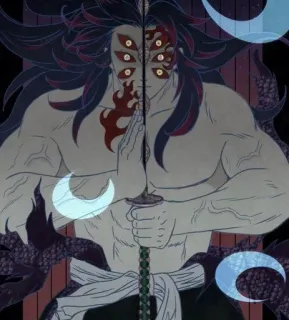 🌓 Demon Slayer quỷ, mắt, kiếm, anime, thượng huyền telegram sticker