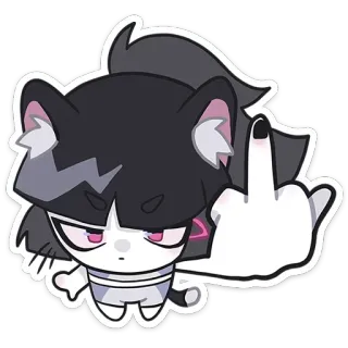 🖕 cat, middle finger, cartoon, sticker, offensive telegram sticker