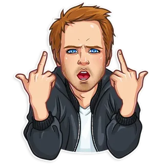 🖕 Stinkefinger, beleidigend, Geste, Cartoon, Illustration, Mann telegram sticker
