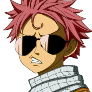 😎 Natsu Dragneel Fairy Tail Anime, Mangá, Fairy Tail, Natsu Dragneel, Desenho animado, Legal, Óculos de sol telegram sticker