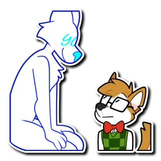 😐 yo Furry, Anthro, Perro, Zorro, Dibujos animados telegram sticker
