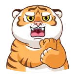 😡 tiger, tier, cartoon, wütend, ausdruck, säugetier telegram sticker