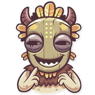 😈 maschera, cartone animato, personaggio, mostro, divertente, carino whatsapp sticker