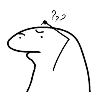 😀 ??? stick figure, question marks, confused, doodle, cartoon telegram sticker