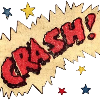 😘 CRASH! Crash, Explosion, Onomatopoesie, Comic, Peng, Retro, Vintage telegram sticker