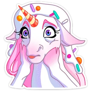 🦄 unicórnio, desenho animado, adesivo, fantasia, granulado, doce whatsapp sticker