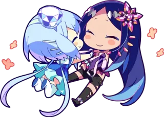 🤗 Anime, Chibi, Lucu, Kawaii, Pelukan, Persahabatan, Kartun telegram sticker
