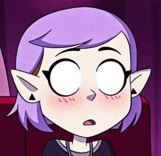 😵‍💫 Amity Blight The Owl House Cartoon, Charakter, lila Haare, Anime, Amity, errötend, Willkommen im Haus der Eulen telegram sticker