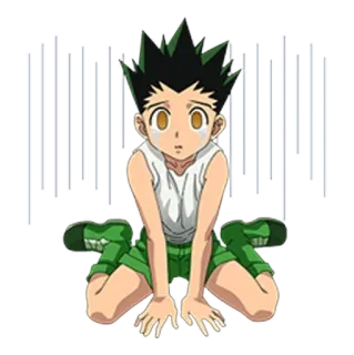 😢 Gon Freecss Hunter x Hunter anime, manga, gon freecss, hunter x hunter, cartoon, sad telegram sticker