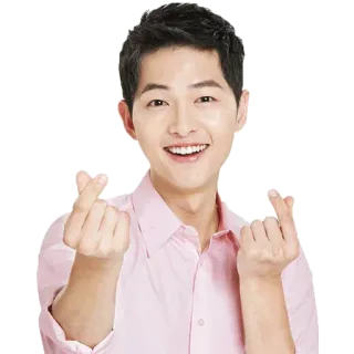 💕 korea, aktor, finger heart, tanda cinta, imut, K-pop, drama korea whatsapp sticker