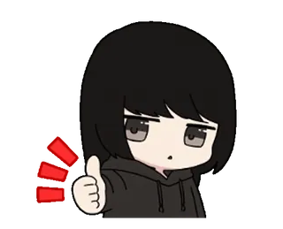 👍 Anime, Dibujos animados, Pulgar arriba, Lindo, Animado telegram sticker